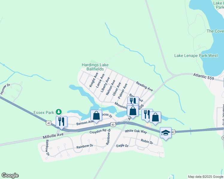 map of restaurants, bars, coffee shops, grocery stores, and more near 6212 Liberty Avenue in Hamilton