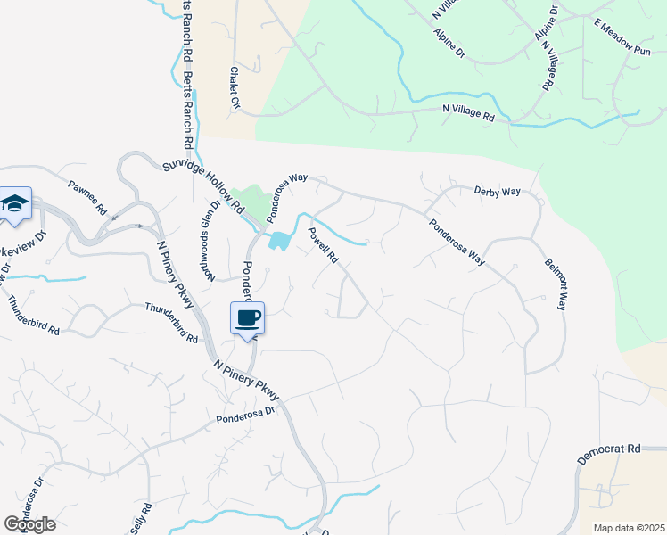 map of restaurants, bars, coffee shops, grocery stores, and more near 6222 North Wilder Court in Parker