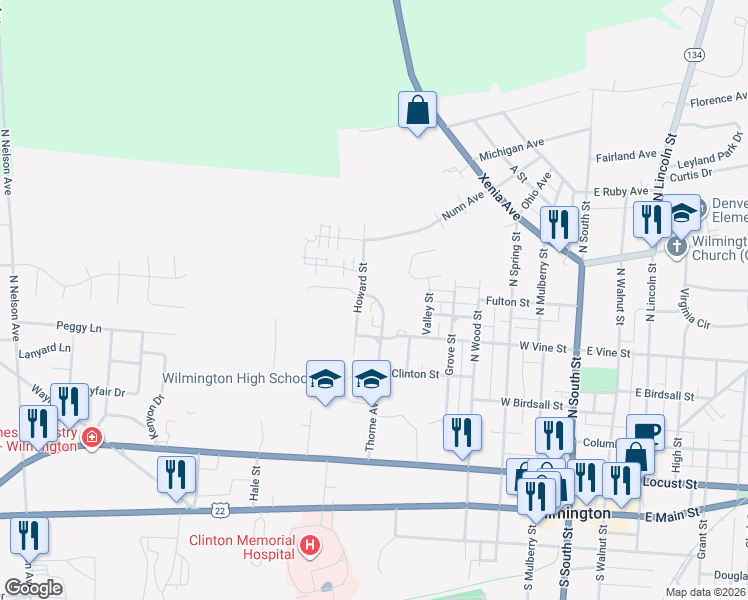 map of restaurants, bars, coffee shops, grocery stores, and more near 548 Howard Street in Wilmington