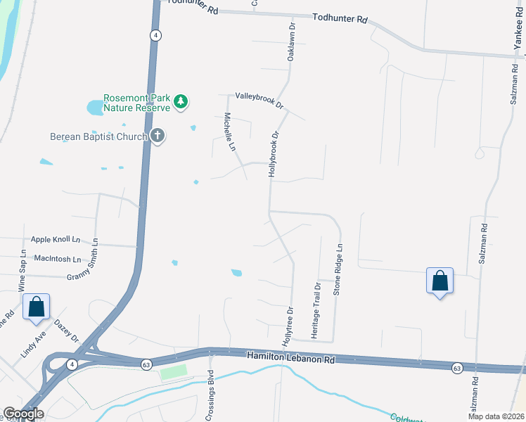 map of restaurants, bars, coffee shops, grocery stores, and more near 245 Hollytree Drive in Middletown