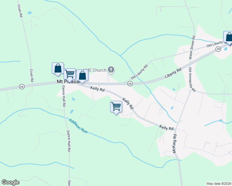 map of restaurants, bars, coffee shops, grocery stores, and more near 9932 Kelly Road in Walkersville