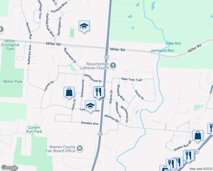 map of restaurants, bars, coffee shops, grocery stores, and more near 932 North Broadway Street in Lebanon