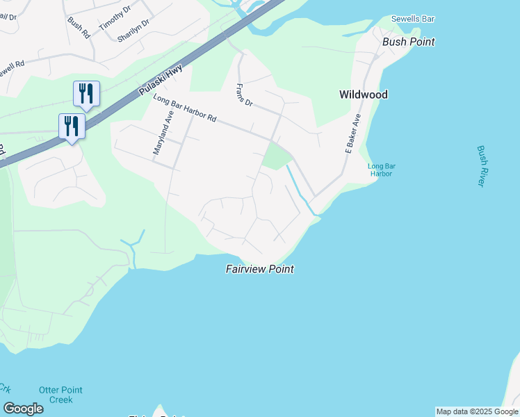 map of restaurants, bars, coffee shops, grocery stores, and more near 3803 Longley Road in Abingdon