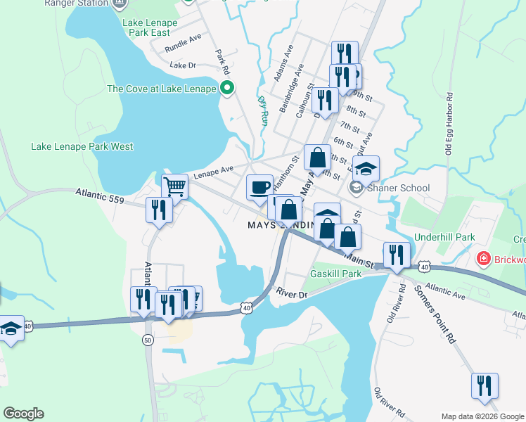 map of restaurants, bars, coffee shops, grocery stores, and more near 6015 Main Street in Hamilton