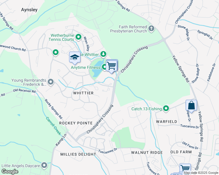 map of restaurants, bars, coffee shops, grocery stores, and more near 2406 Dominion Drive in Frederick