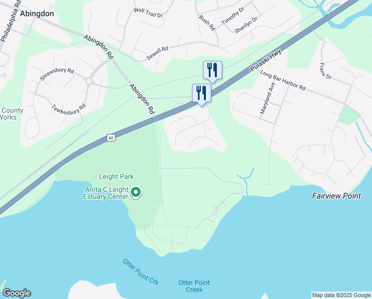 map of restaurants, bars, coffee shops, grocery stores, and more near 1001 West Viking Court in Abingdon
