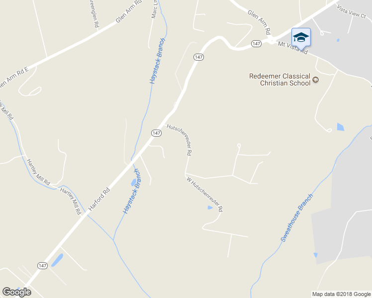 map of restaurants, bars, coffee shops, grocery stores, and more near 6121 Hutschenreuter Road in Glen Arm