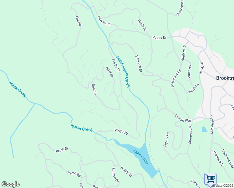 map of restaurants, bars, coffee shops, grocery stores, and more near 26580 Poppy Drive in Willits