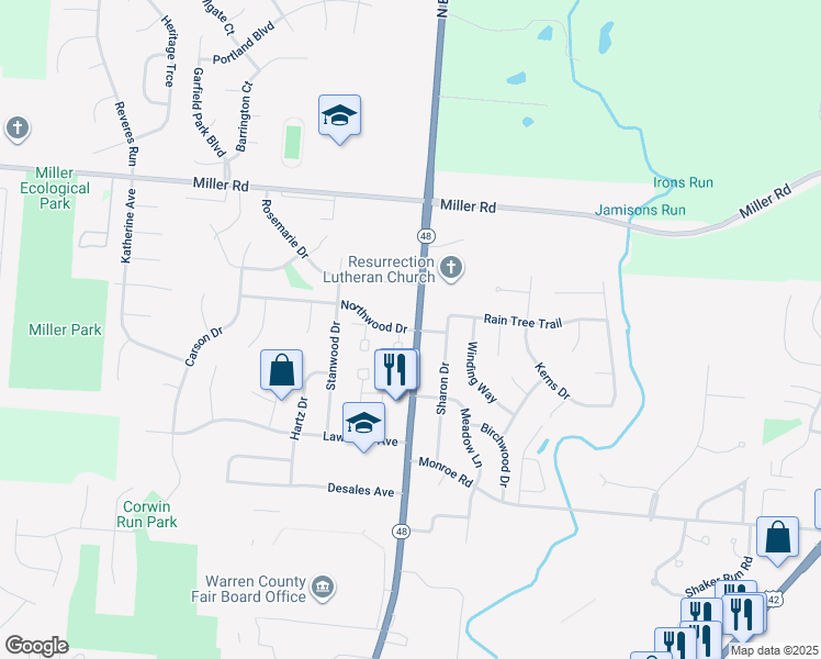map of restaurants, bars, coffee shops, grocery stores, and more near 932 North Broadway Street in Lebanon