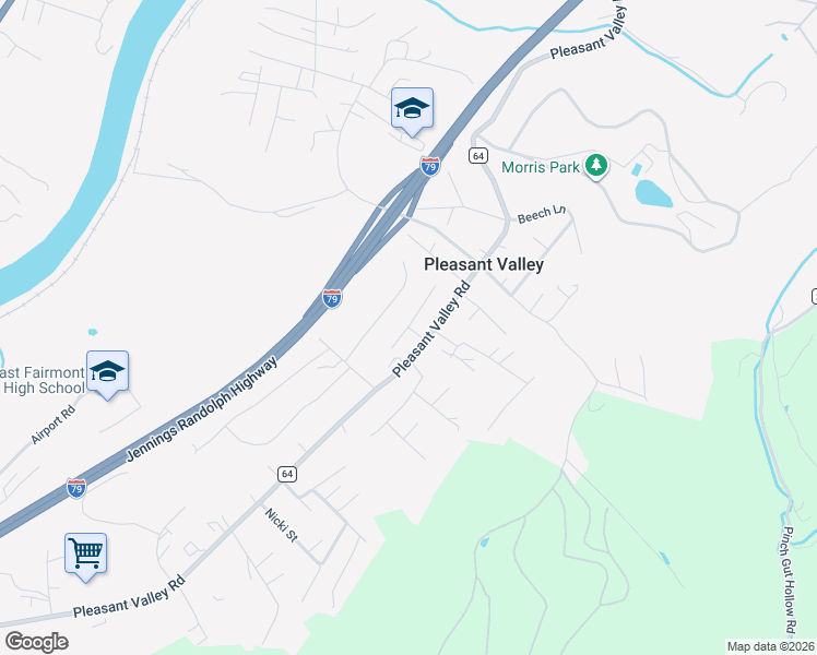 map of restaurants, bars, coffee shops, grocery stores, and more near 1699 Laurel Ln in Pleasant Valley