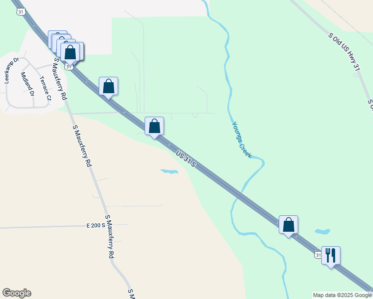 map of restaurants, bars, coffee shops, grocery stores, and more near 1661 South U.S Highway 31 in Franklin