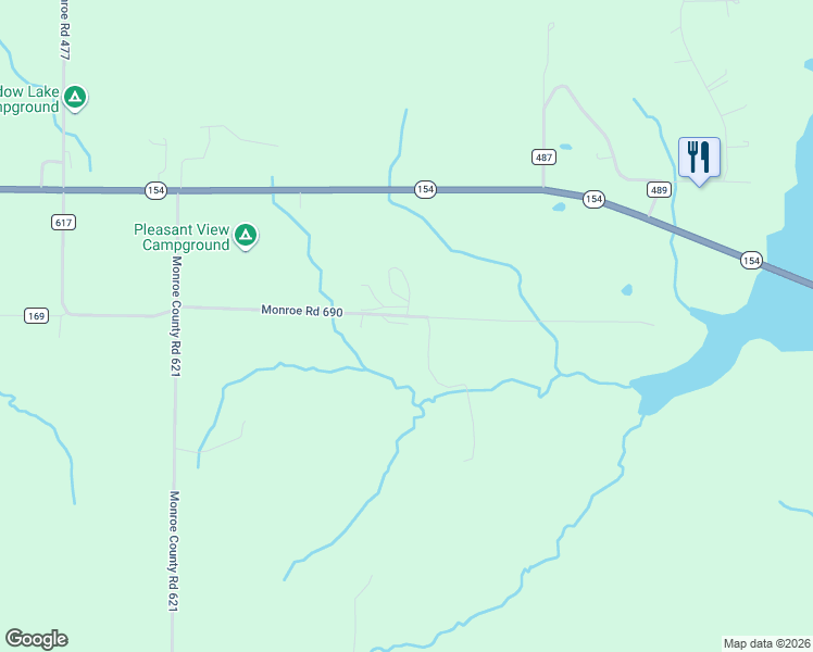 map of restaurants, bars, coffee shops, grocery stores, and more near Monroe Road 690 in Stoutsville