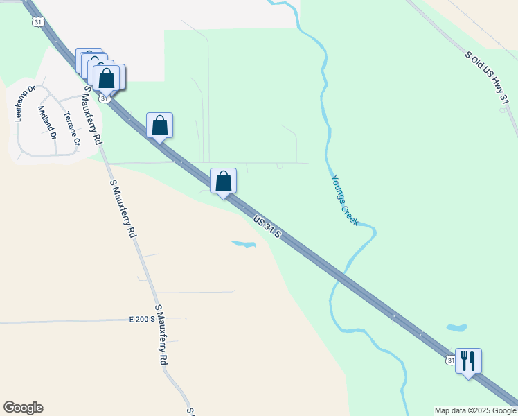 map of restaurants, bars, coffee shops, grocery stores, and more near 1661 South U.S Highway 31 in Franklin