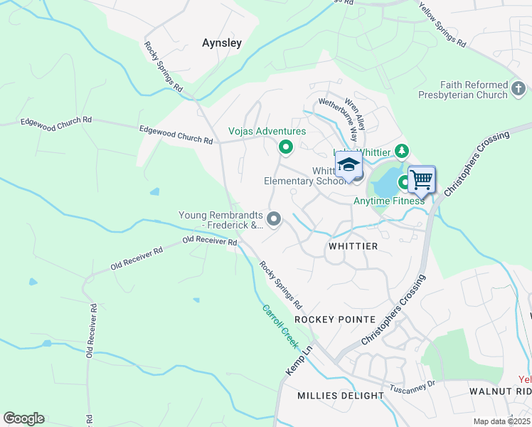 map of restaurants, bars, coffee shops, grocery stores, and more near 2229 West Greenleaf Drive in Frederick