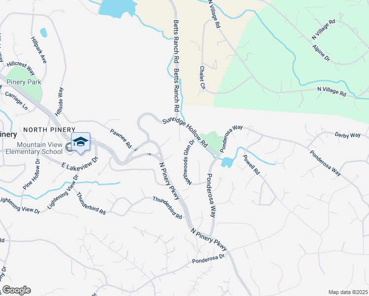 map of restaurants, bars, coffee shops, grocery stores, and more near 6293 Northwoods Glen Drive in Parker