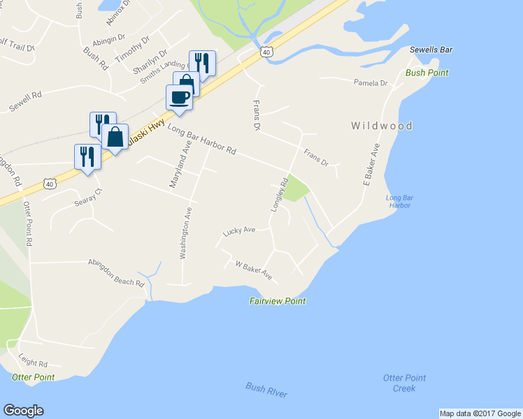 map of restaurants, bars, coffee shops, grocery stores, and more near 3812 Longley Road in Abingdon