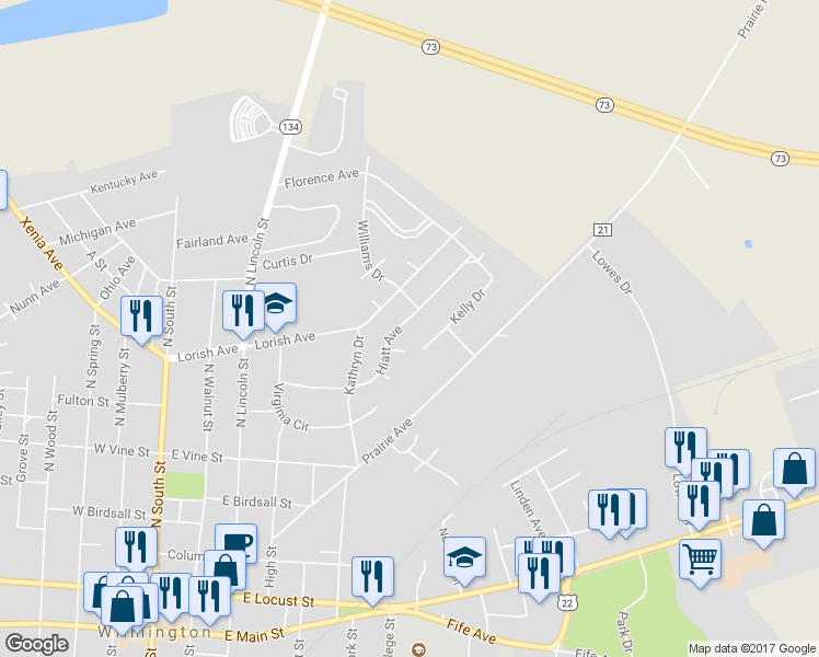 map of restaurants, bars, coffee shops, grocery stores, and more near 616 Hiatt Avenue in Wilmington