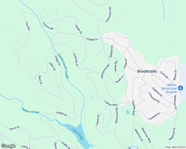 map of restaurants, bars, coffee shops, grocery stores, and more near 26111 Peacock Road in Willits