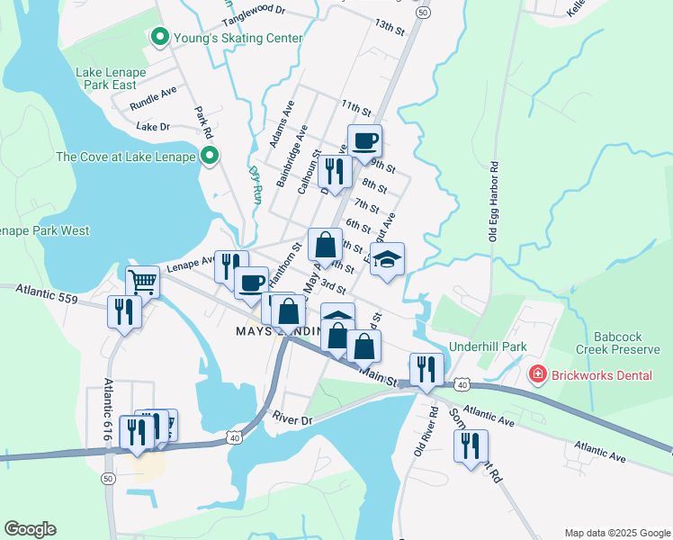 map of restaurants, bars, coffee shops, grocery stores, and more near 5912 4th Street in Hamilton Township