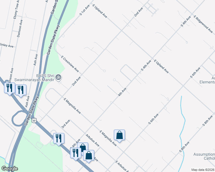 map of restaurants, bars, coffee shops, grocery stores, and more near 641 South 4th Avenue in Galloway