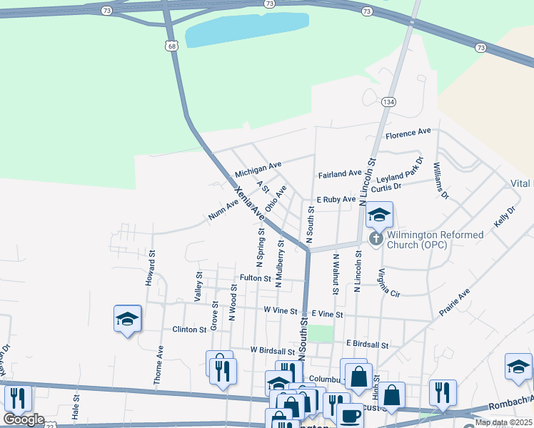 map of restaurants, bars, coffee shops, grocery stores, and more near 176 A Street in Wilmington