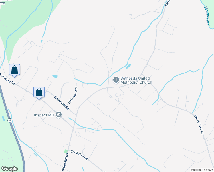 map of restaurants, bars, coffee shops, grocery stores, and more near 312 Klees Mill Road in Sykesville