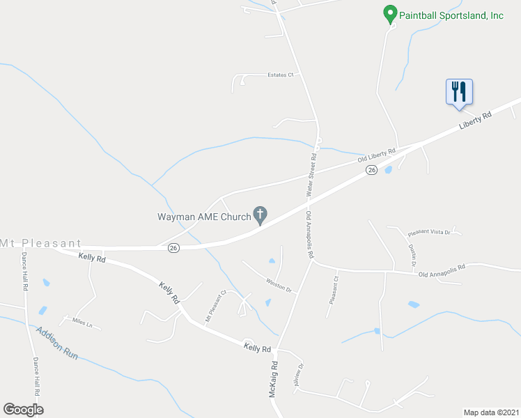 map of restaurants, bars, coffee shops, grocery stores, and more near 10123 Old Liberty Road in Frederick