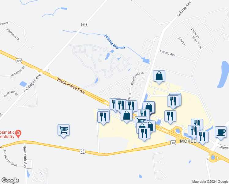 map of restaurants, bars, coffee shops, grocery stores, and more near 2533 Cottonwood Court in Hamilton