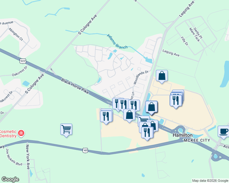 map of restaurants, bars, coffee shops, grocery stores, and more near 2533 Cottonwood Court in Hamilton