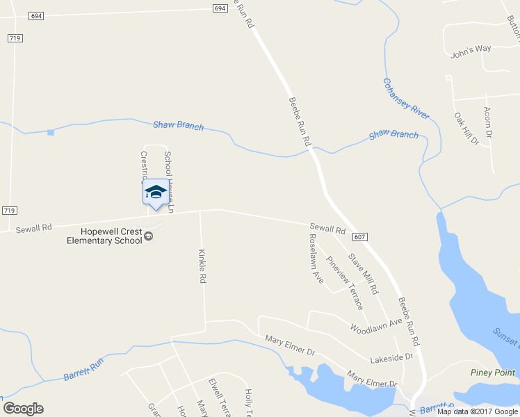 map of restaurants, bars, coffee shops, grocery stores, and more near 55 Sewall Road in Bridgeton