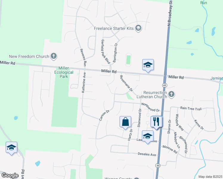 map of restaurants, bars, coffee shops, grocery stores, and more near 308 June Marie Drive in Lebanon