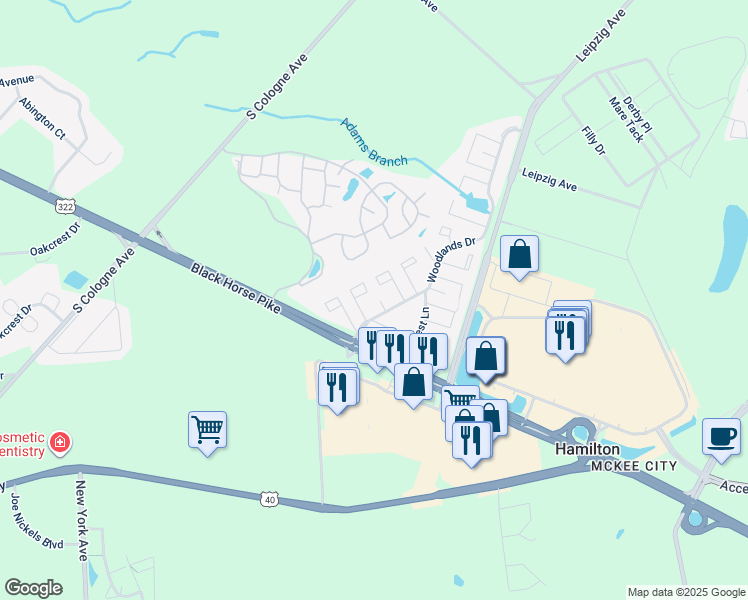 map of restaurants, bars, coffee shops, grocery stores, and more near 2533 Cottonwood Court in Hamilton