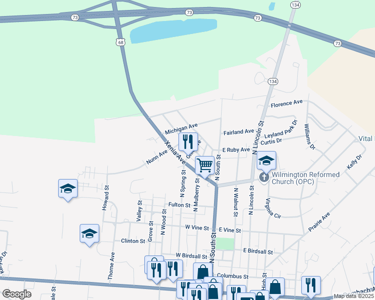 map of restaurants, bars, coffee shops, grocery stores, and more near 176 A St in Wilmington