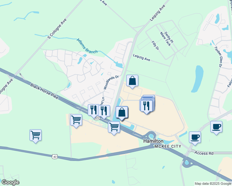 map of restaurants, bars, coffee shops, grocery stores, and more near 2625 Nutmeg Court in Hamilton