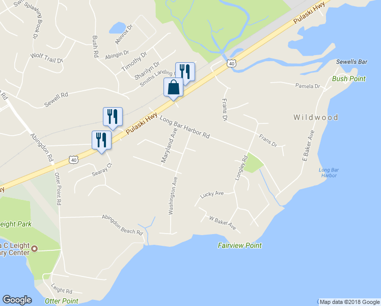 map of restaurants, bars, coffee shops, grocery stores, and more near 3813 Washington Avenue in Abingdon