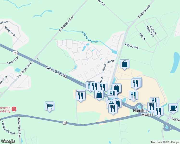 map of restaurants, bars, coffee shops, grocery stores, and more near 2533 Cottonwood Court in Hamilton