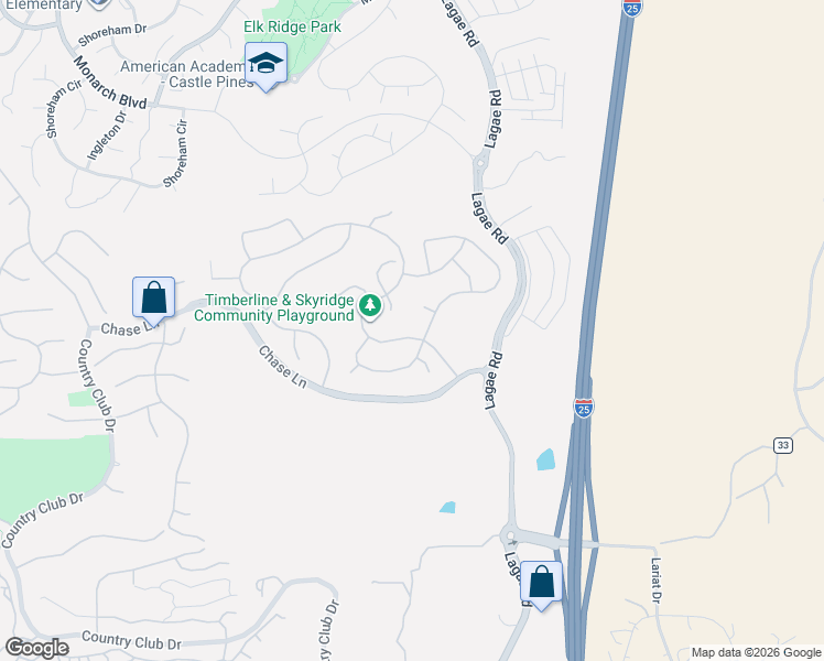 map of restaurants, bars, coffee shops, grocery stores, and more near 6693 Kenzie Circle in Castle Pines