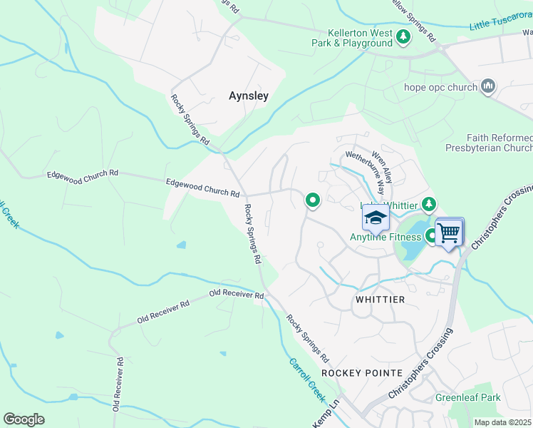 map of restaurants, bars, coffee shops, grocery stores, and more near Highpoint View Court in Frederick