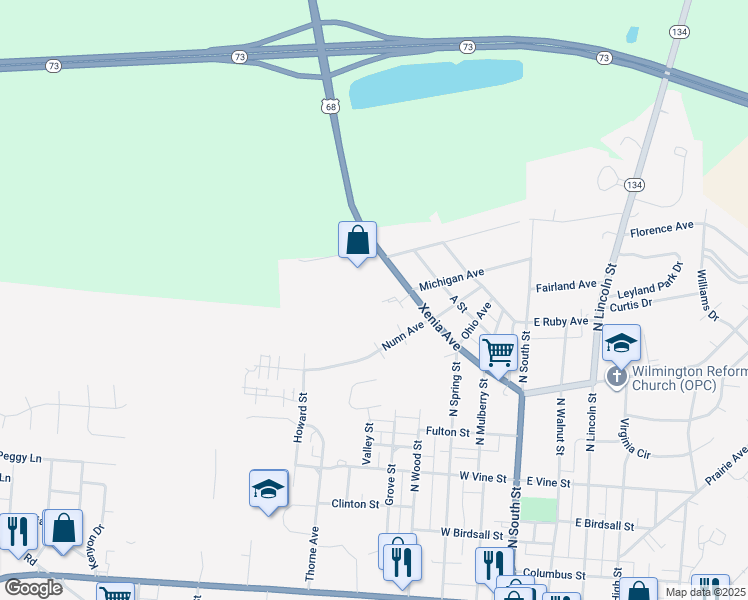 map of restaurants, bars, coffee shops, grocery stores, and more near 959 Xenia Avenue in Wilmington