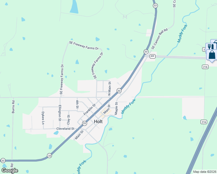 map of restaurants, bars, coffee shops, grocery stores, and more near 255 Main Street in Holt