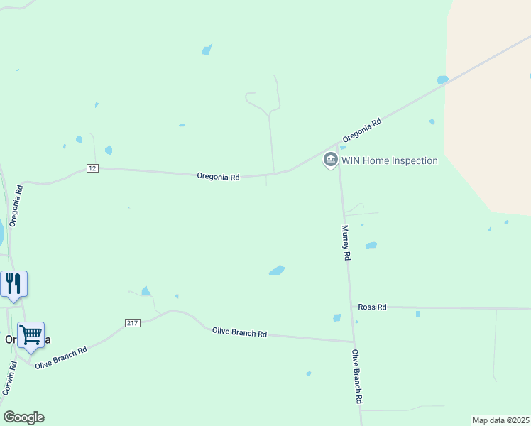 map of restaurants, bars, coffee shops, grocery stores, and more near 6335 Oregonia Road in Oregonia