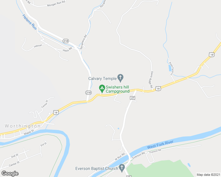 map of restaurants, bars, coffee shops, grocery stores, and more near 3976 Freedom Highway in Fairmont