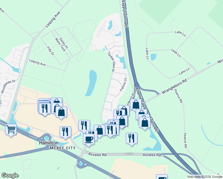 map of restaurants, bars, coffee shops, grocery stores, and more near 2603 Flagstaff Court in Hamilton
