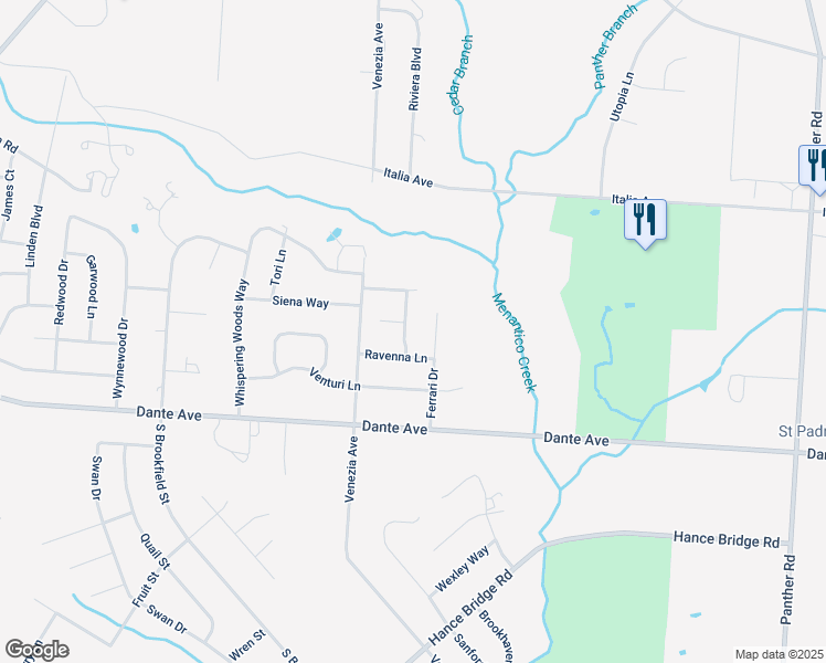 map of restaurants, bars, coffee shops, grocery stores, and more near 1781 Cobblestone Lane in Vineland