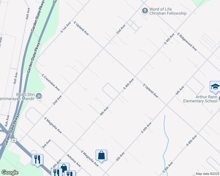 map of restaurants, bars, coffee shops, grocery stores, and more near 217 Spring Mill Drive in Galloway