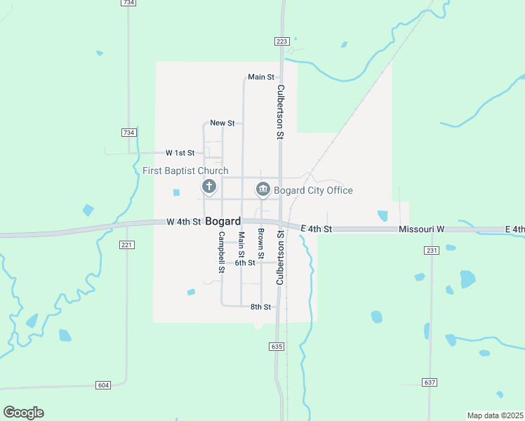 map of restaurants, bars, coffee shops, grocery stores, and more near 18935 W Hwy in Bogard