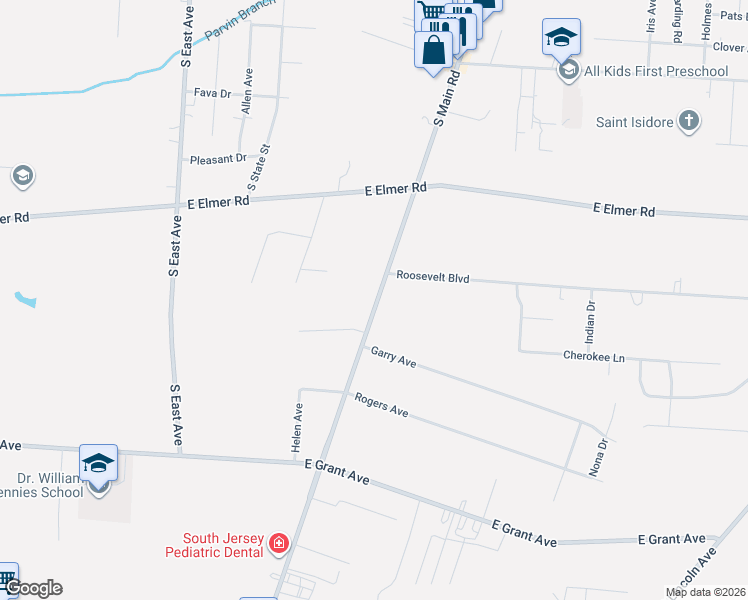 map of restaurants, bars, coffee shops, grocery stores, and more near 1910 South Main Road in Vineland