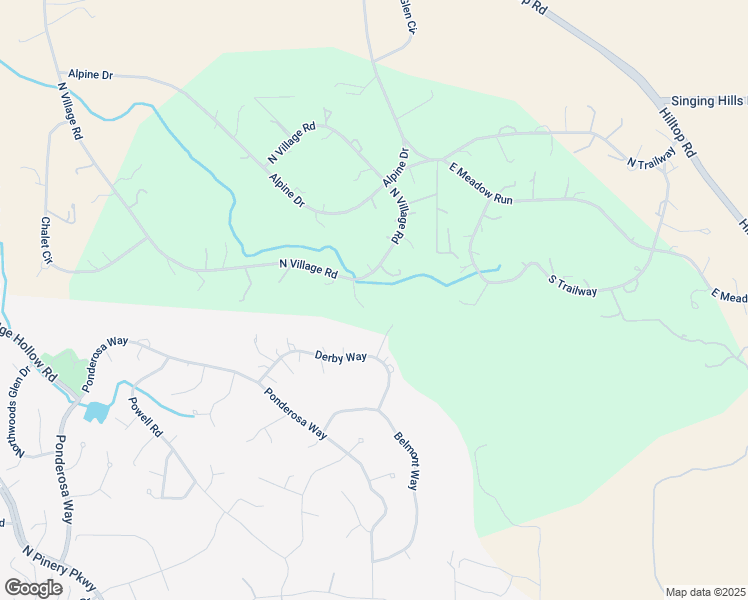 map of restaurants, bars, coffee shops, grocery stores, and more near 6681 North Village Road in Parker