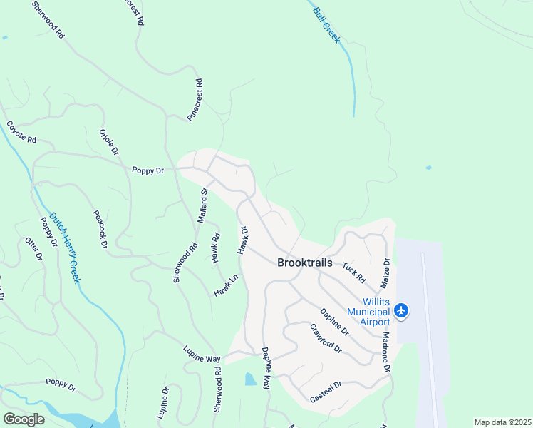 map of restaurants, bars, coffee shops, grocery stores, and more near 1617 Alcott Lane in Willits