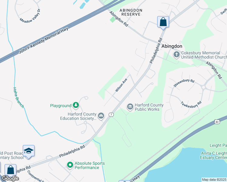 map of restaurants, bars, coffee shops, grocery stores, and more near 3202 Wilson Avenue in Abingdon